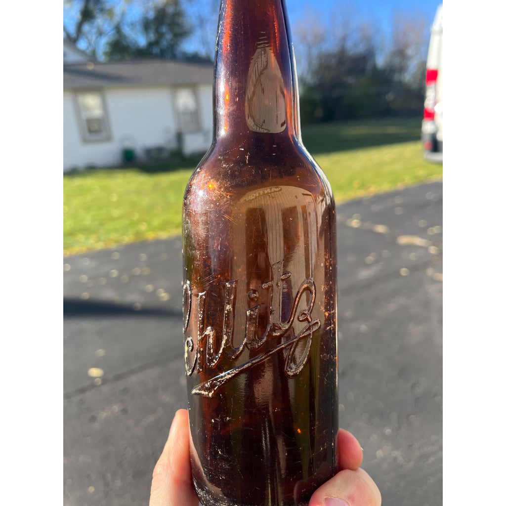 Pre-Pro Schlitz Brewing Company Milwaukee Vintage Amber Brown Beer Bottle Wis