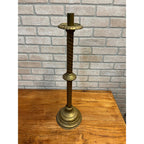 Vintage Large 26" Brass Barley Twist Candlestick Holder Religious Altar Colonial