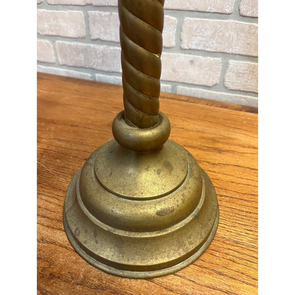 Vintage Large 26" Brass Barley Twist Candlestick Holder Religious Altar Colonial