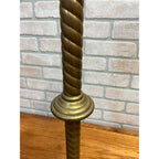 Vintage Large 26" Brass Barley Twist Candlestick Holder Religious Altar Colonial