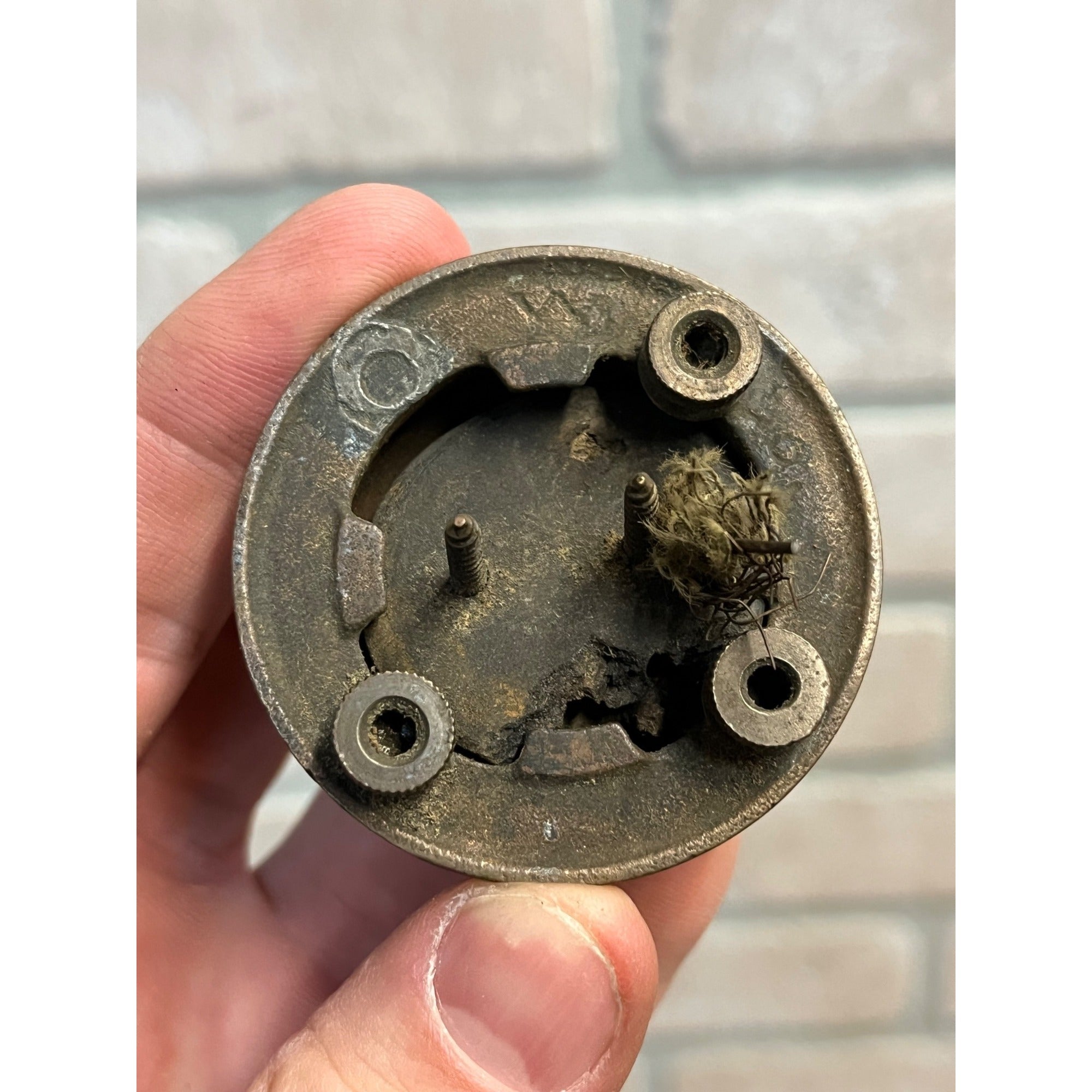 Antique Victorian Eastlake Brass Push Button Electric Doorbell Switch 2"