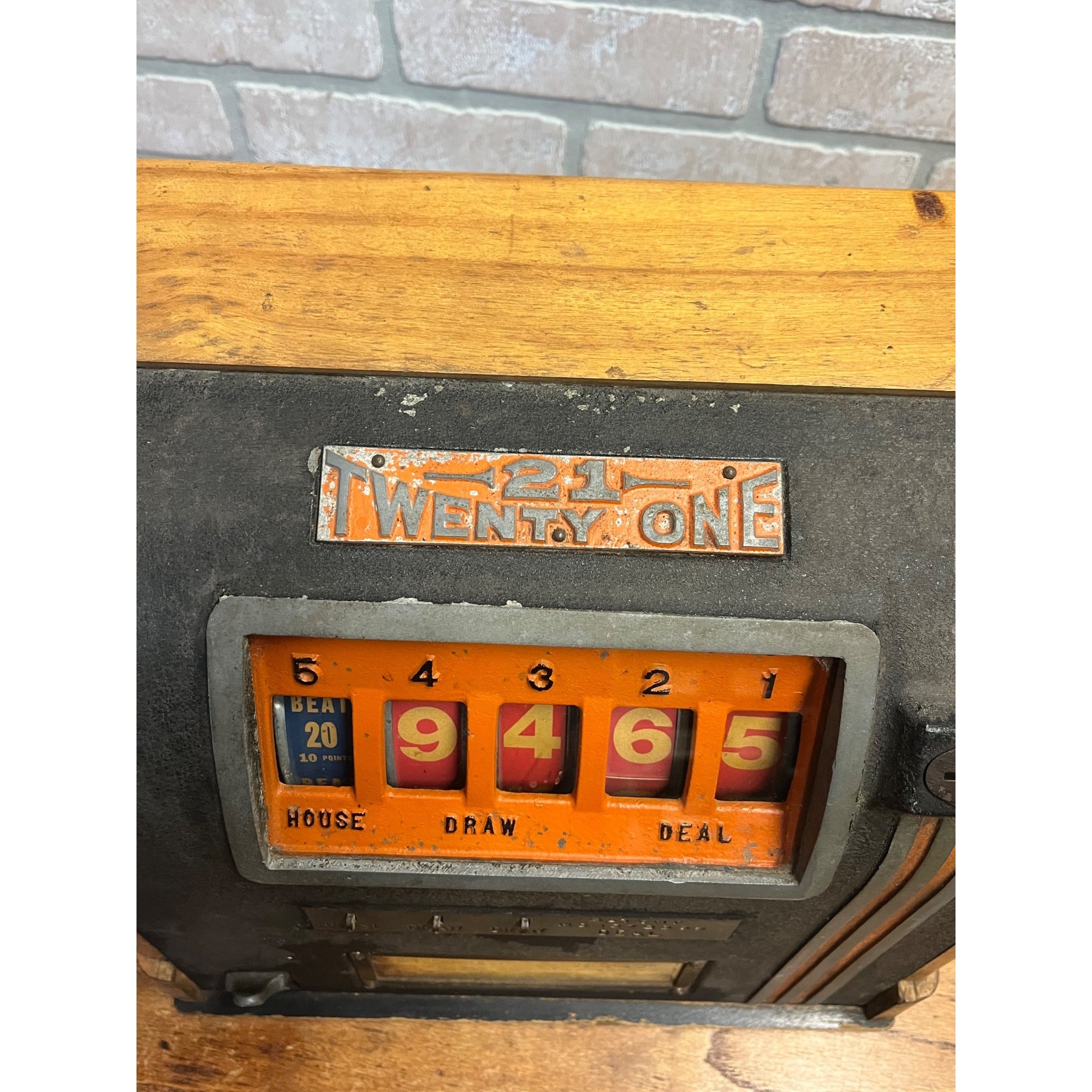 Vintage Groetchen 21 Twenty-One Coin-Op Trade Stimulator Blackjack Slot Machine