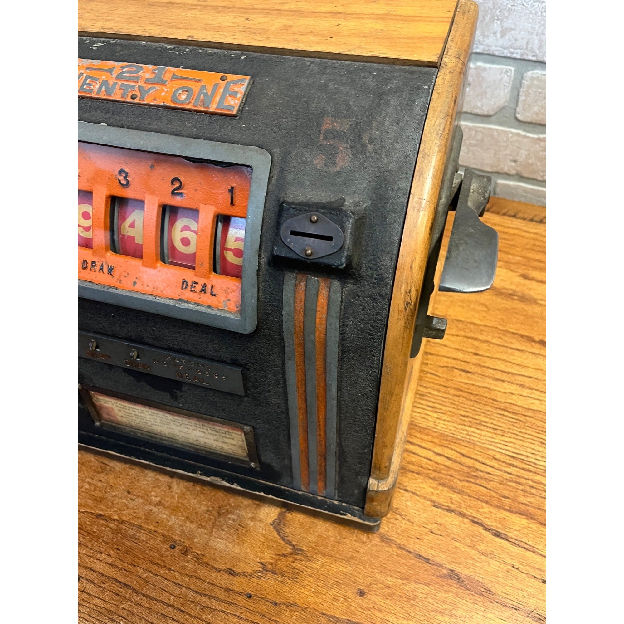 Vintage Groetchen 21 Twenty-One Coin-Op Trade Stimulator Blackjack Slot Machine