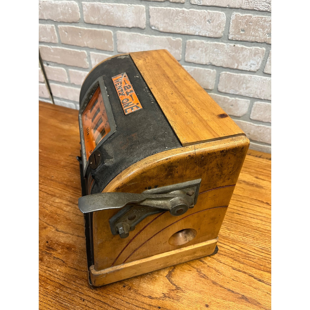 Vintage Groetchen 21 Twenty-One Coin-Op Trade Stimulator Blackjack Slot Machine