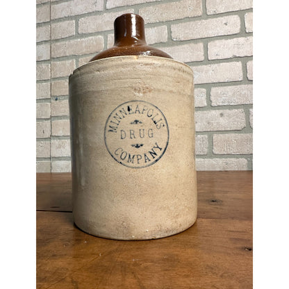 EARLY 1900S RED WING STONEWARE MINNEAPOLIS DRUG COMPANY ADVERTISING 1 GAL. JUG