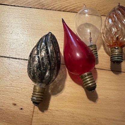 (5) 1920s Exhaust Tip Edison Christmas Light Bulbs C6