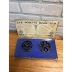 Vintage Alfred Andersen & Co. Rosette Irons in Original Box Antique As-Is