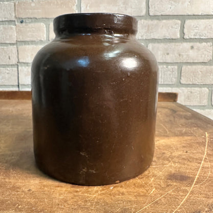 Antique Red Wing Brown Stoneware Preserve Jar Crock - Bottom Signed - Farmhouse Decor