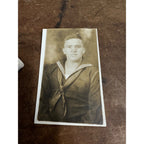 Original WWI US Navy Salior in Uniform Framed Photos, RPPC + Wisconsin Cap Hat