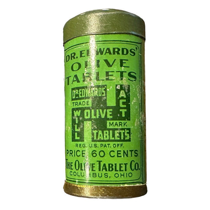 Vintage Early 1900s Dr. Edwards Olive Tablets Good Luck Symbol Advertising Tin