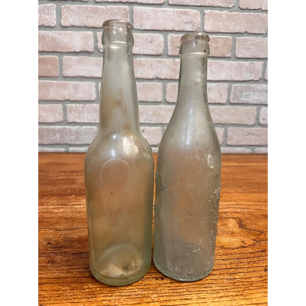 Pre-Prohibition Fred Miller Embossed Aqua Beer Bottles Milwaukee Wis WI Brewing Co.