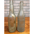 Pre-Prohibition Fred Miller Embossed Aqua Beer Bottles Milwaukee Wis WI Brewing Co.