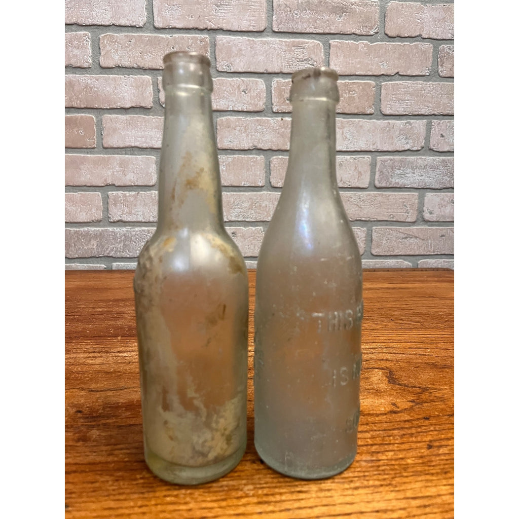 Pre-Prohibition Fred Miller Embossed Aqua Beer Bottles Milwaukee Wis WI Brewing Co.