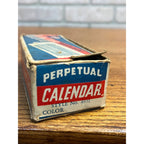 Vintage Adams Brass Metal Day & Month Perpetual Desktop Rolling Calendar w/ Box