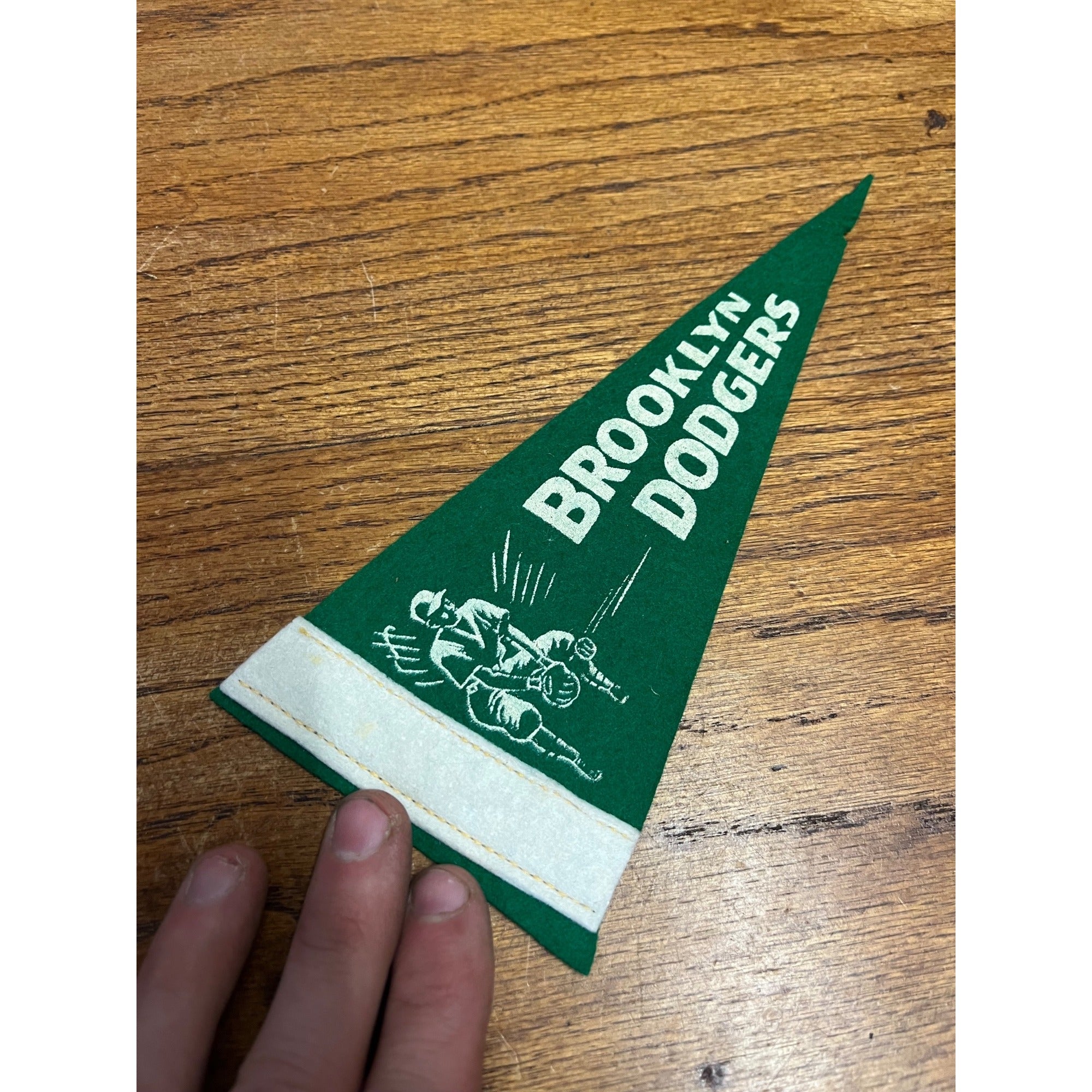 Vintage 1950s Brooklyn Dodgers Mini Baseball Felt Pennant 9"