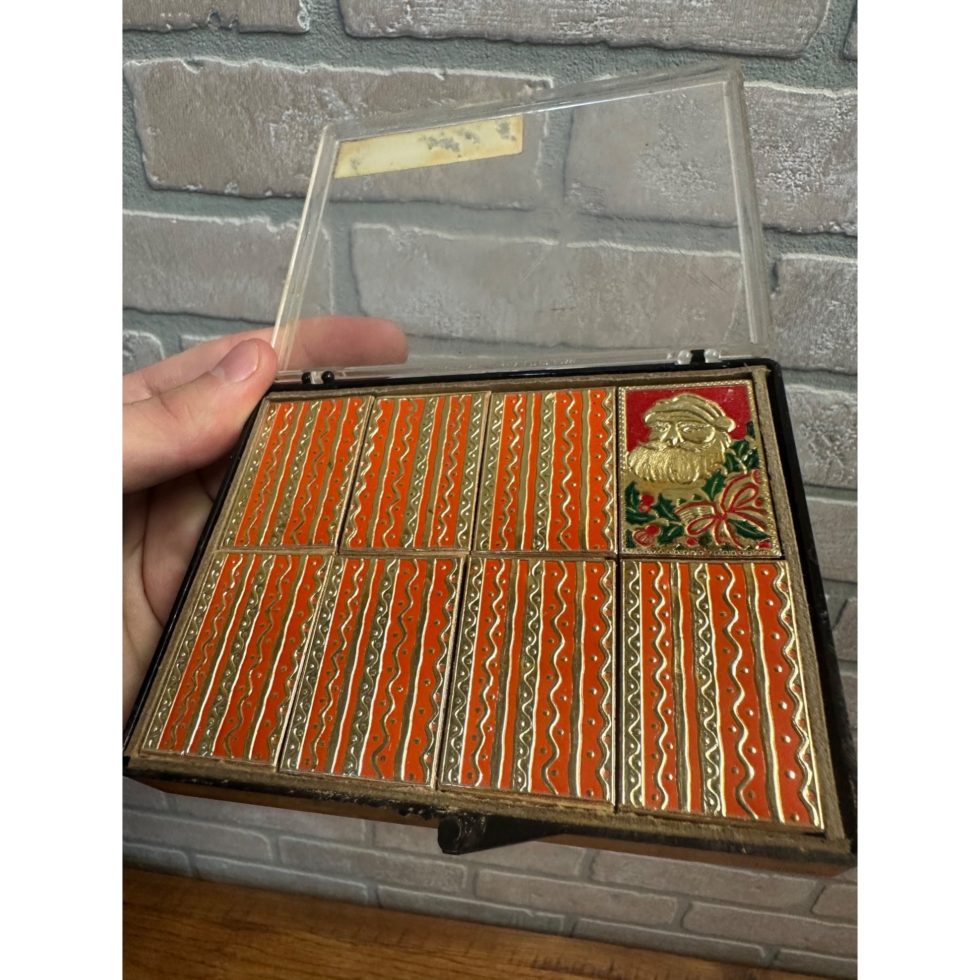 Vintage 1960s Santa Christmas Table Matches Monogram of California 8 Boxes MCM