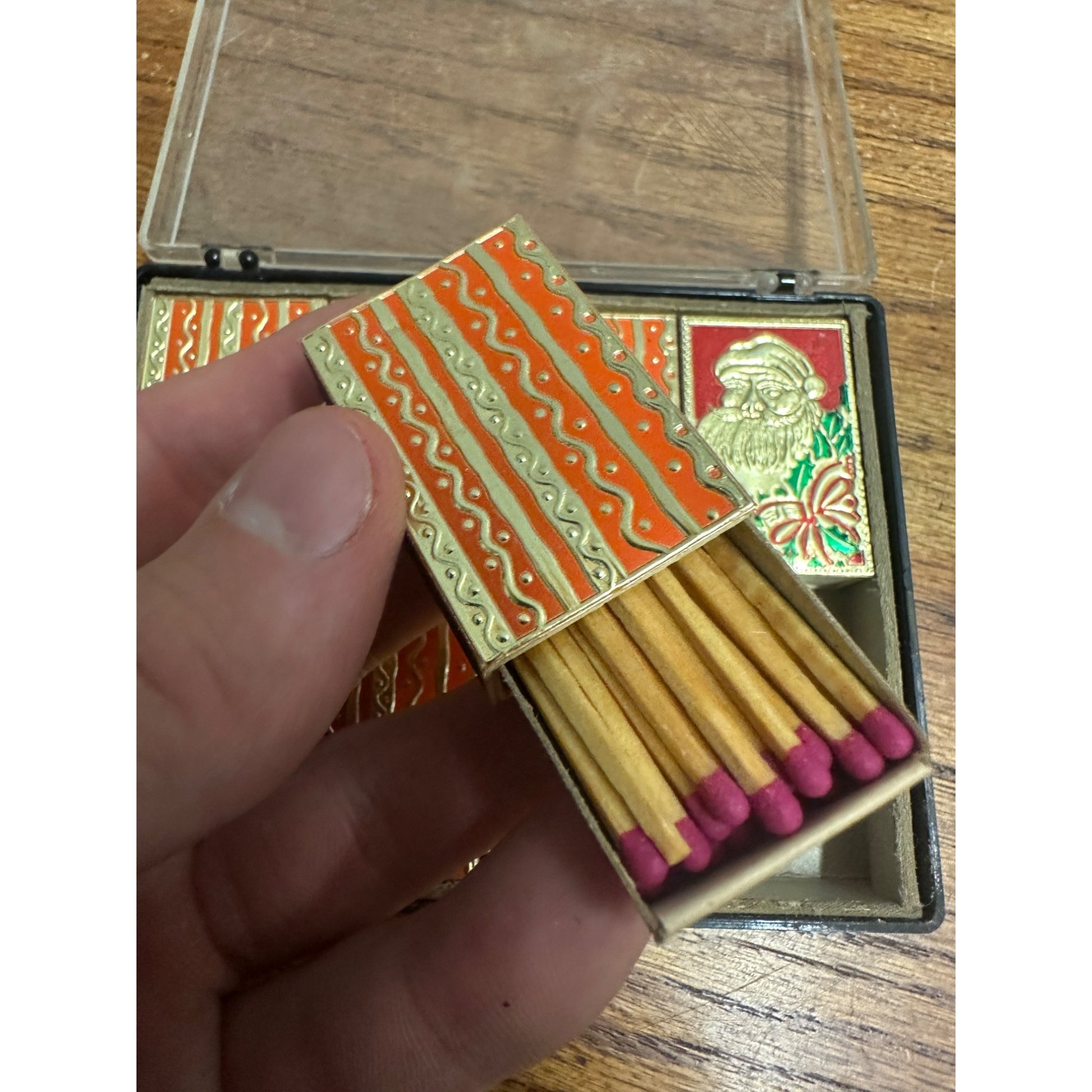 Vintage 1960s Santa Christmas Table Matches Monogram of California 8 Boxes MCM