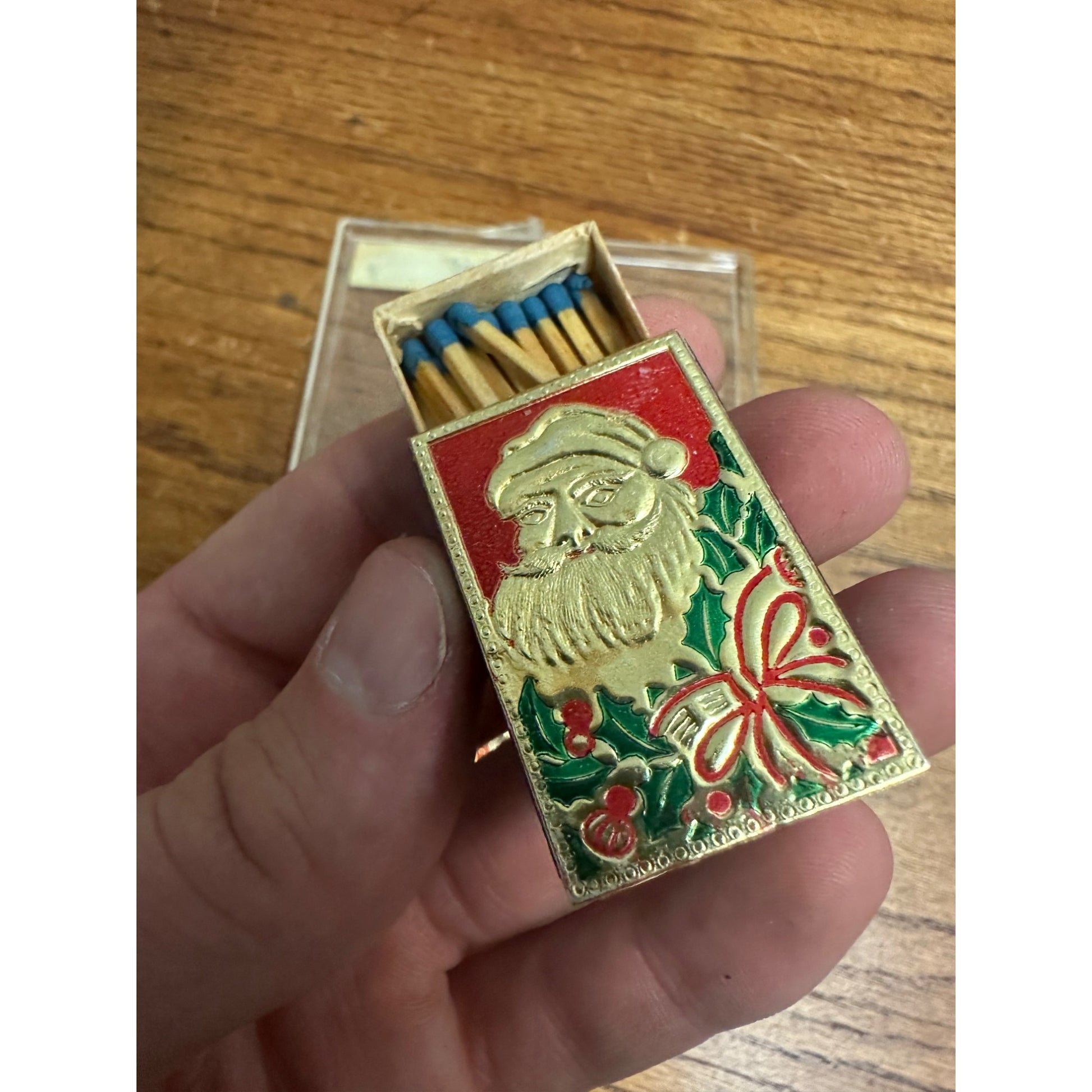 Vintage 1960s Santa Christmas Table Matches Monogram of California 8 Boxes MCM