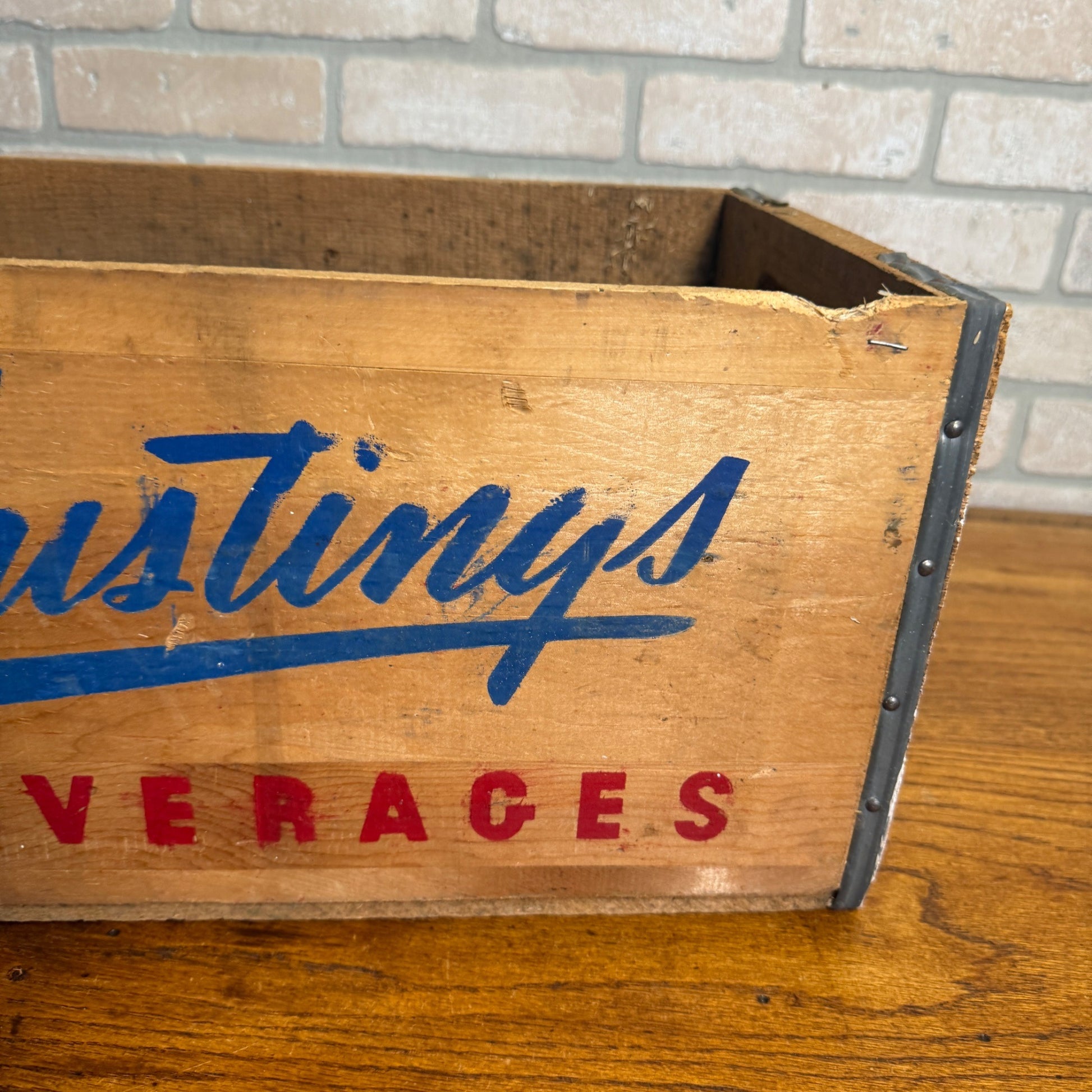 Vintage E.L Hustings Soda Pop Bottle Wood Crate Box Carrier Beverage Wisconsin