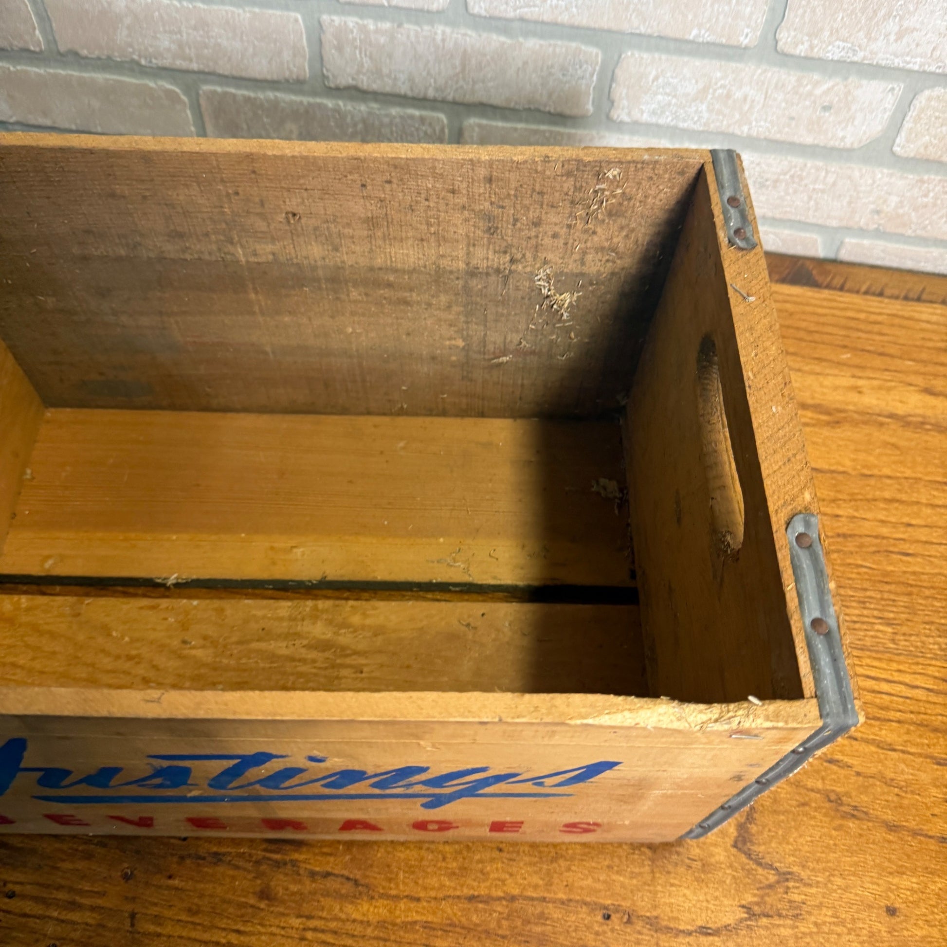 Vintage E.L Hustings Soda Pop Bottle Wood Crate Box Carrier Beverage Wisconsin