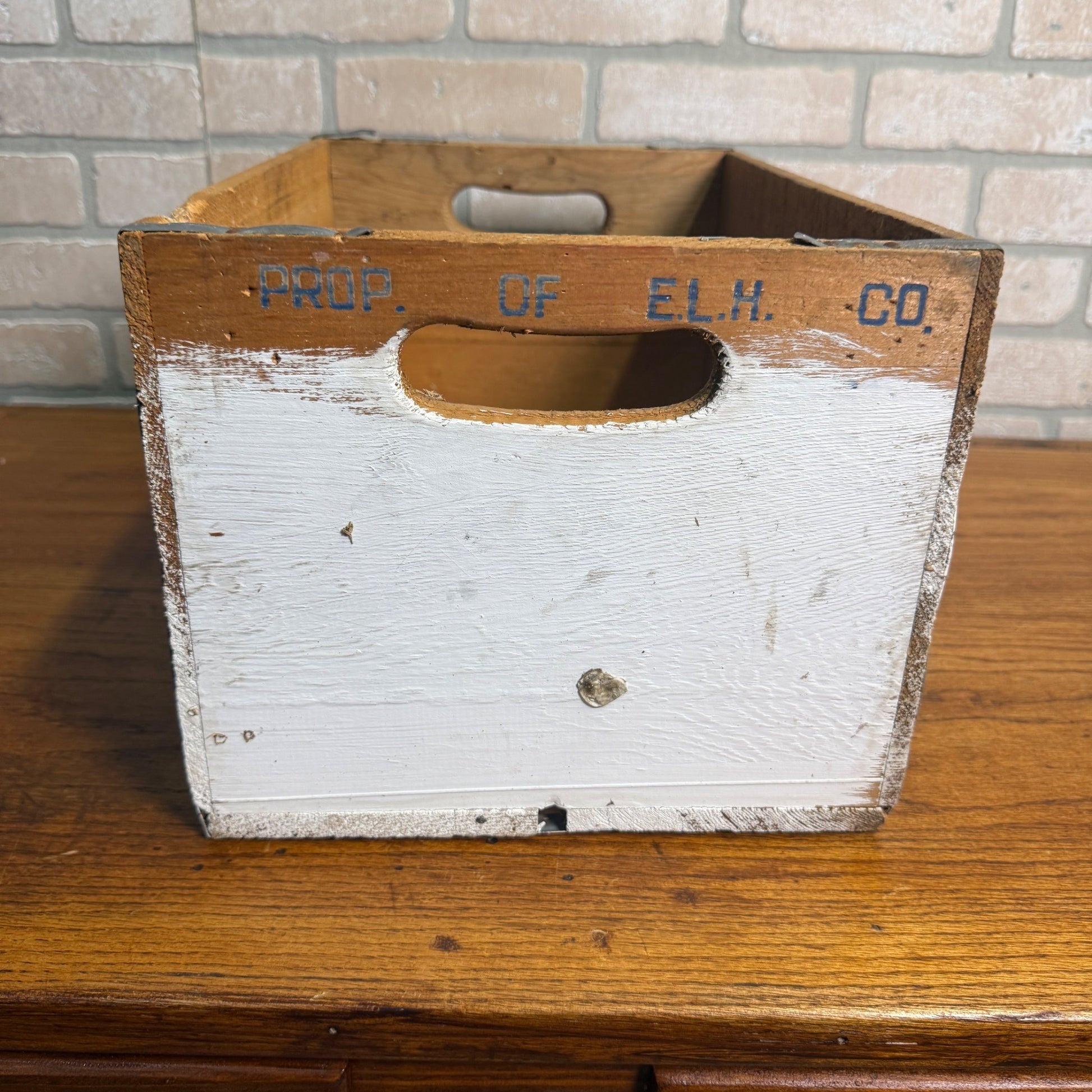 Vintage E.L Hustings Soda Pop Bottle Wood Crate Box Carrier Beverage Wisconsin