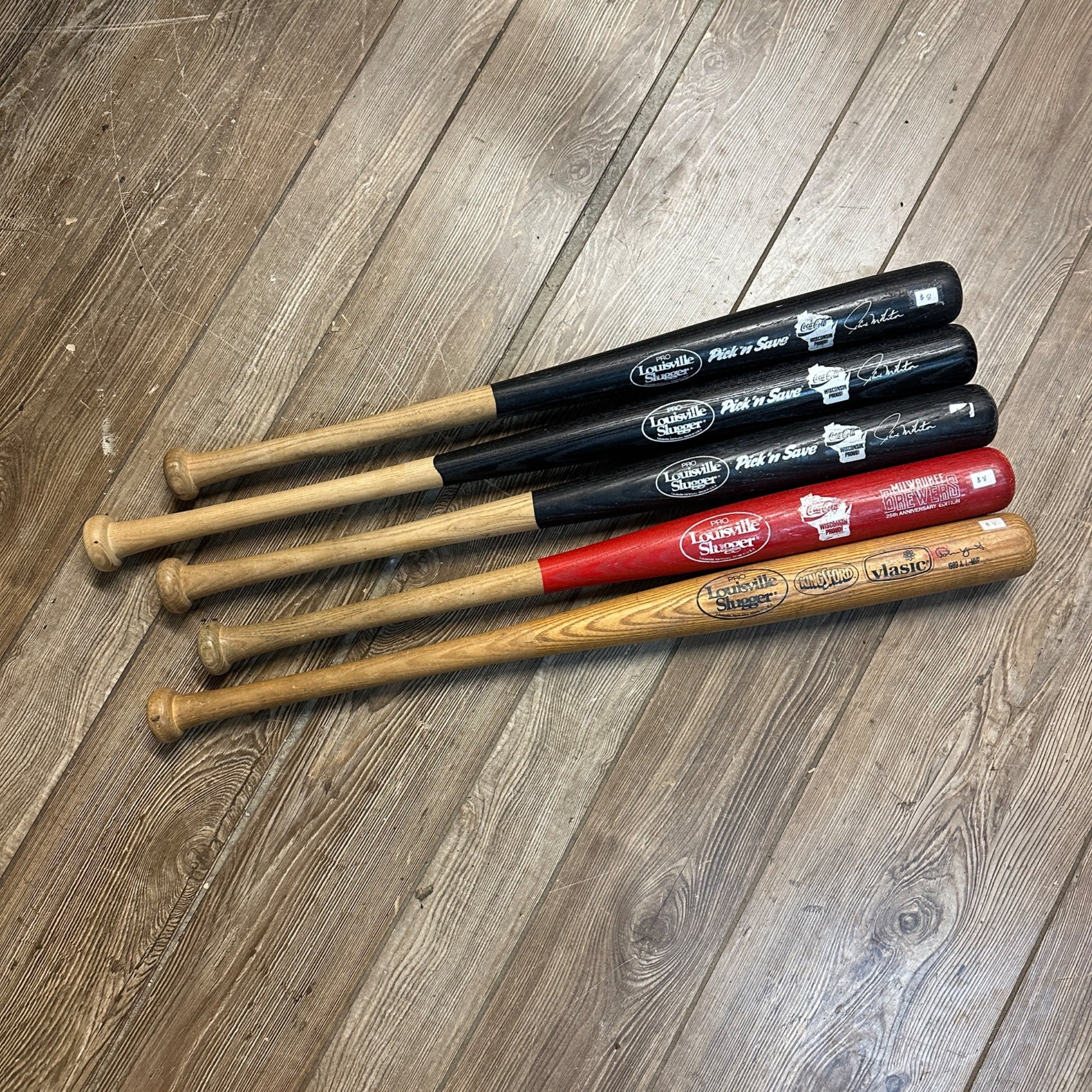 Vintage Lot of Brewers Braves Baseball Bats Louisville Robin Yount Moliter
