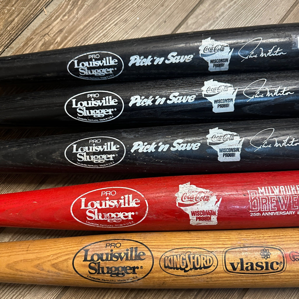 Vintage Lot of Brewers Braves Baseball Bats Louisville Robin Yount Moliter
