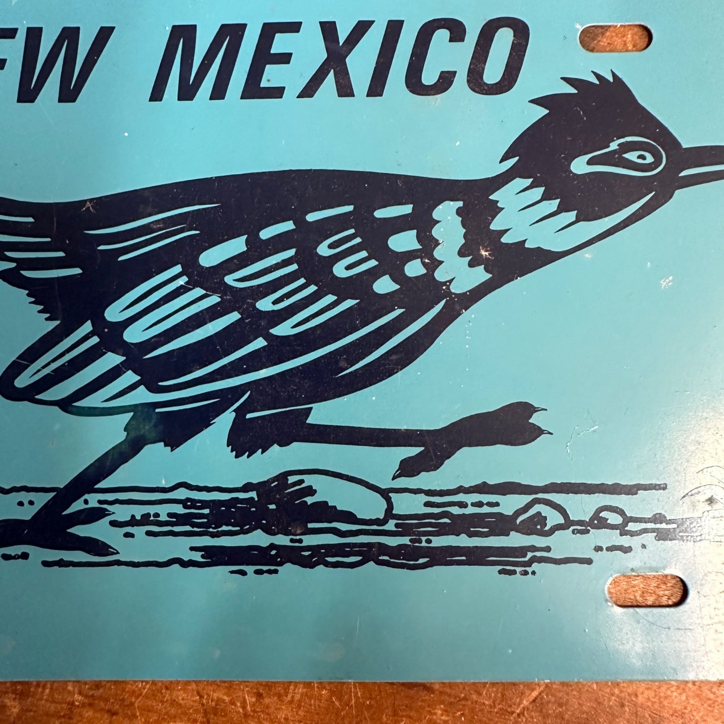 Vintage 1950s New Mexico Roadrunner State Booster License Plate Metal