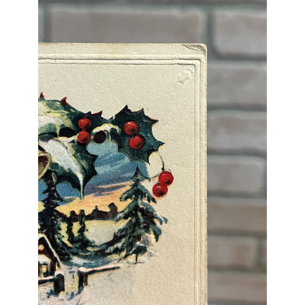 Vintage 1923 Christmas Postcard w/ Christmas Seal Tied US American Red Cross