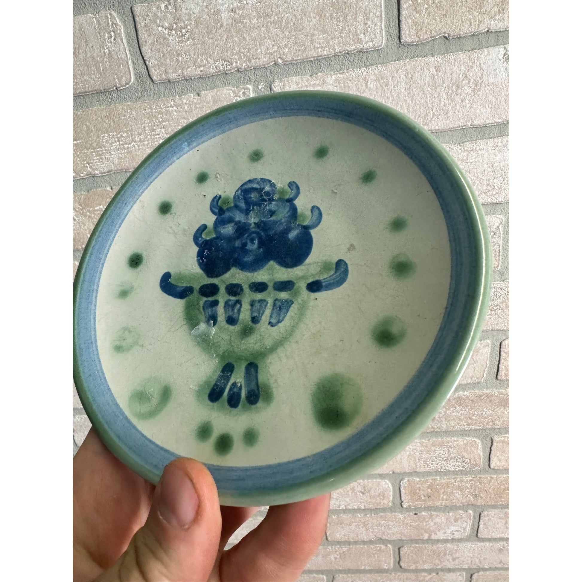 M.A. Hadley Pottery Blueberry Bouquet Dessery Plate 6" Stoneware Signed