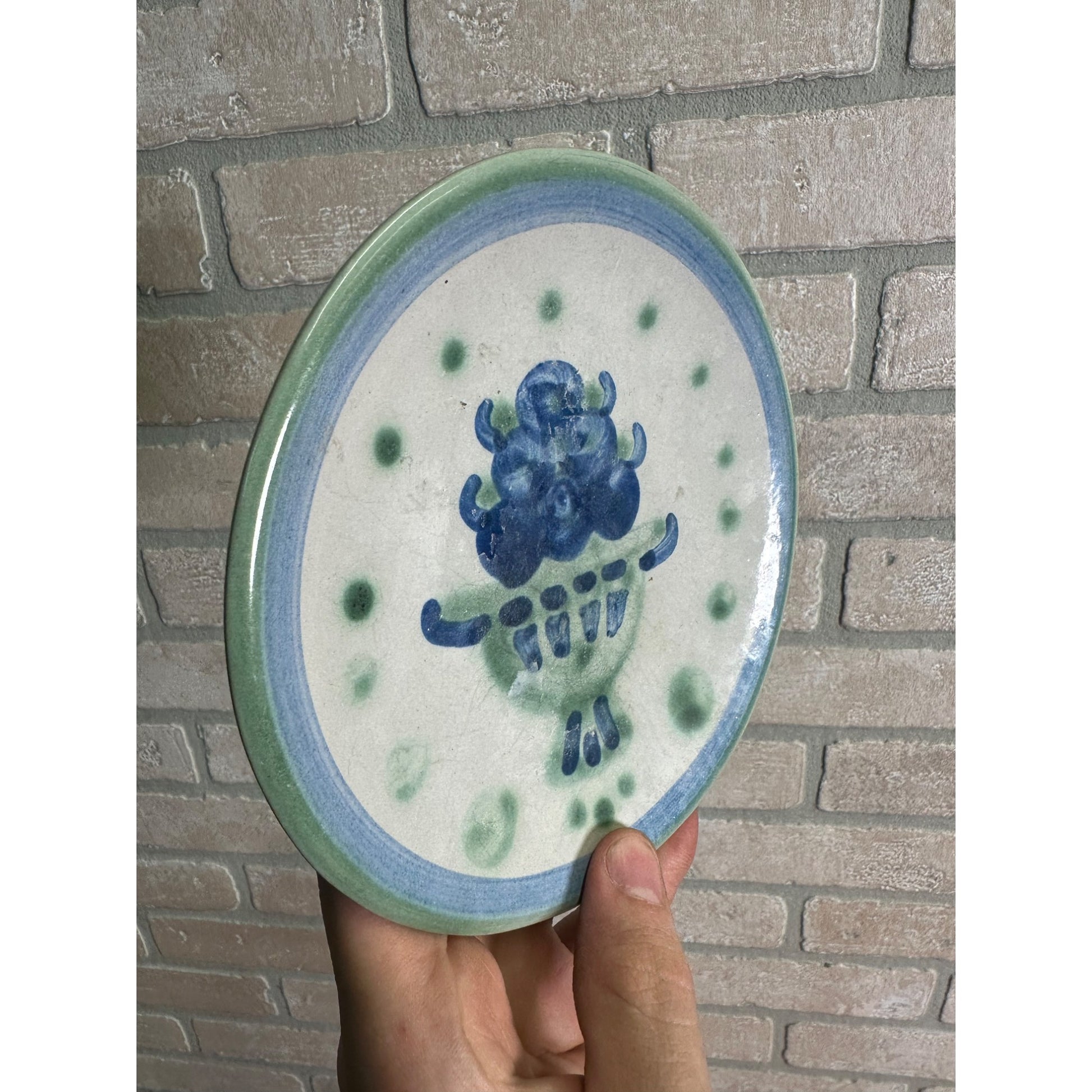 M.A. Hadley Pottery Blueberry Bouquet Dessery Plate 6" Stoneware Signed