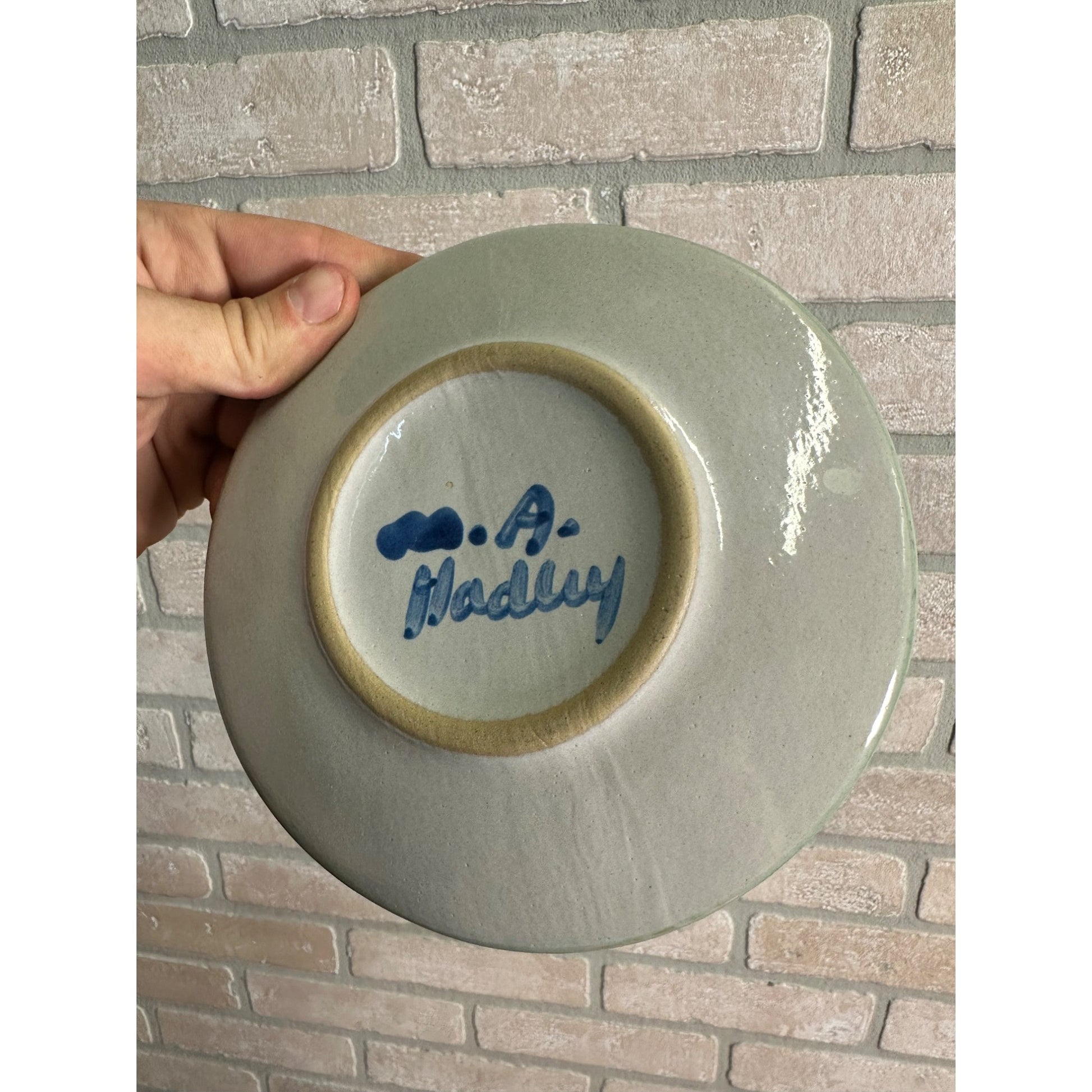 M.A. Hadley Pottery Blueberry Bouquet Dessery Plate 6" Stoneware Signed