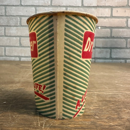 Scarce 1940s Dr Pepper Friendly "A Lift For Life" Soda Paper Wax Cup Promotional