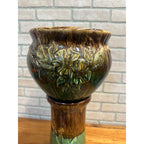 Vintage RRP Co. Robinson Ransbottom Roseville Dogwood Flowers Jardiniere Pot & Stand