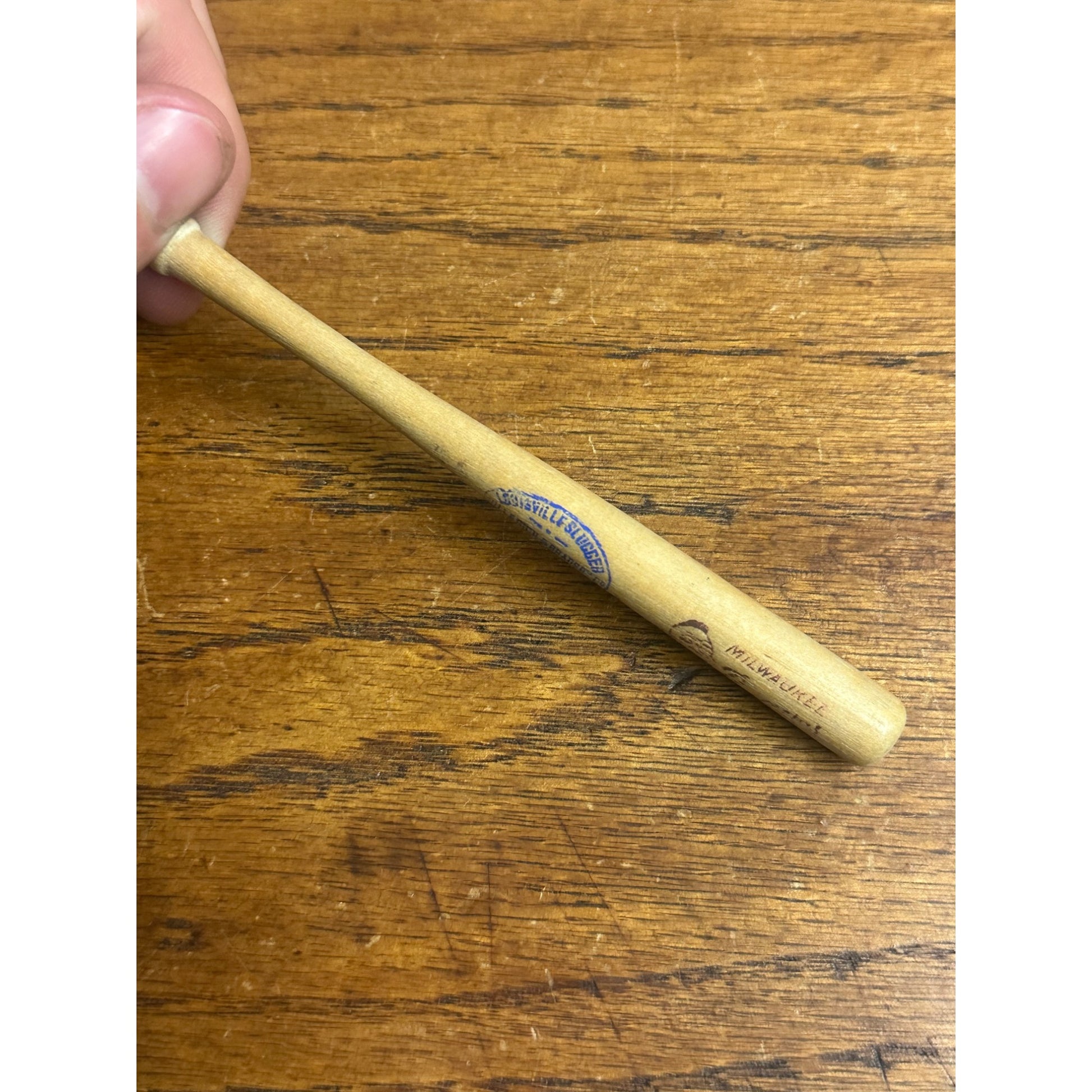 Vintage 1950s Milwaukee Braves Mini Louisville Slugger Bat 4.5" Miniature