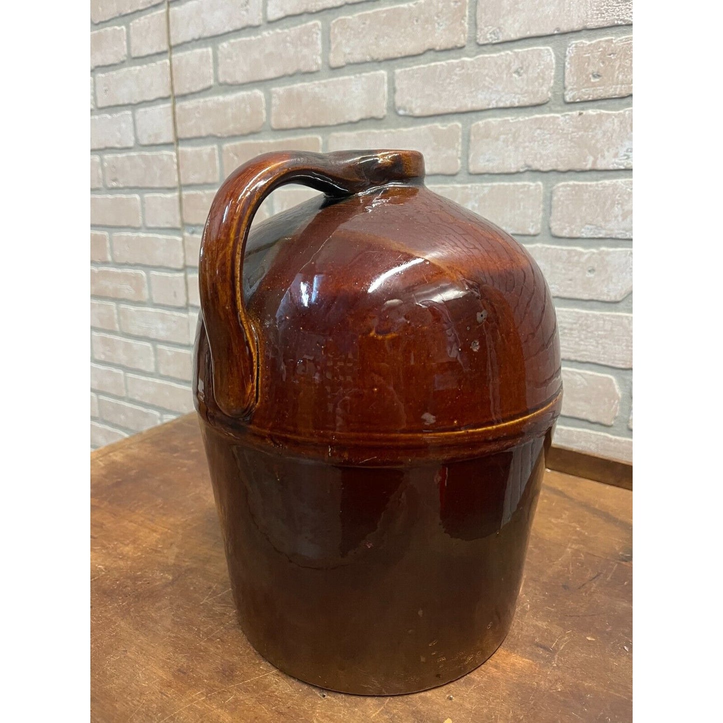 Antique 1800s Fuller & Fuller Druggists Chicago Brown Stoneware Glazed Jug