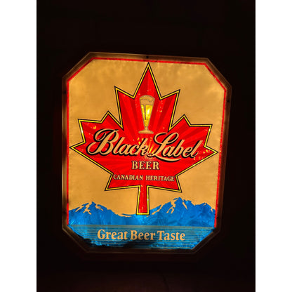 Vintage Carlings Black Label Beer Lighted Bar Pub Advertising Sign Plastic - Works!