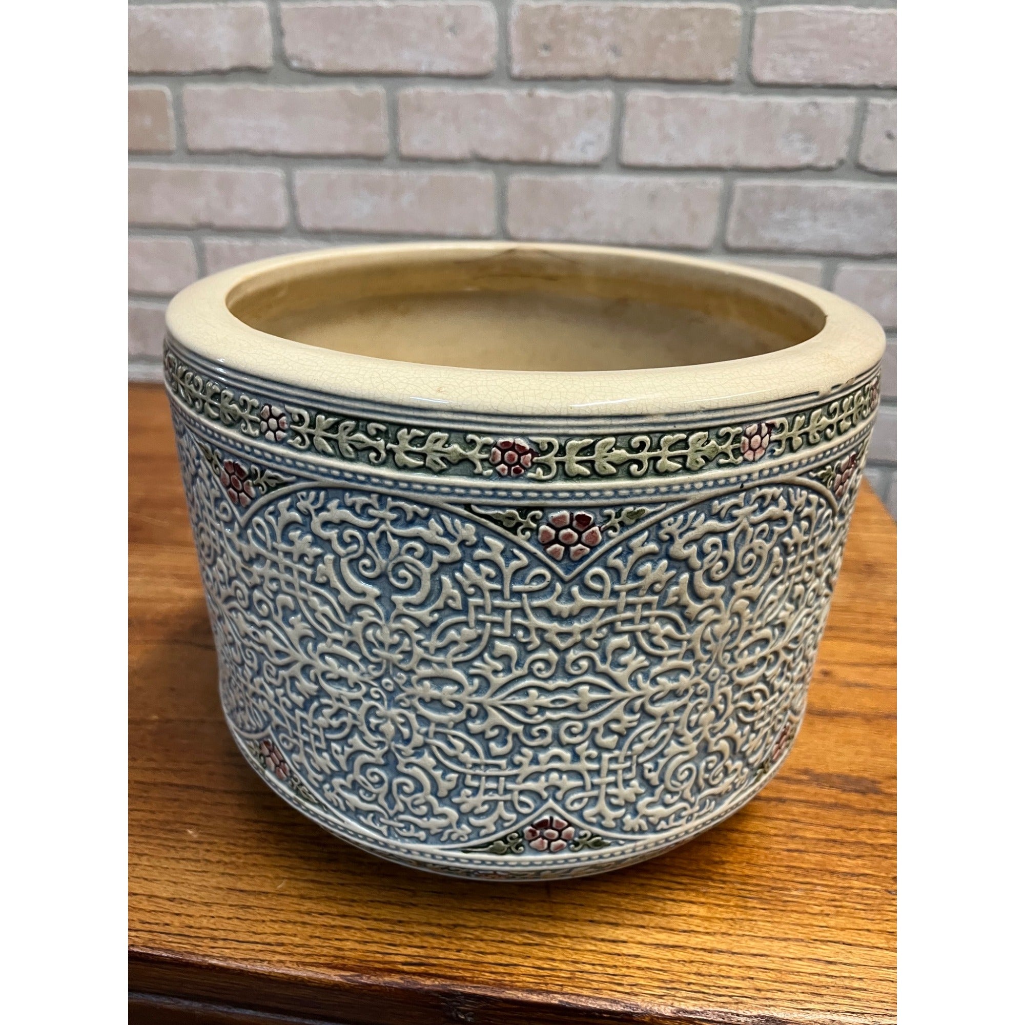 Vintage 1920s Weller Pottery Zona Ornate Antique Large Planter Jardiniere