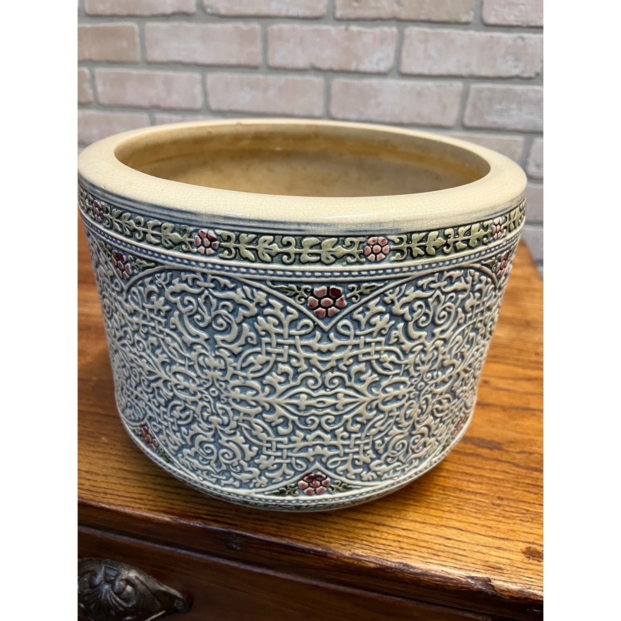 Vintage 1920s Weller Pottery Zona Ornate Antique Large Planter Jardiniere