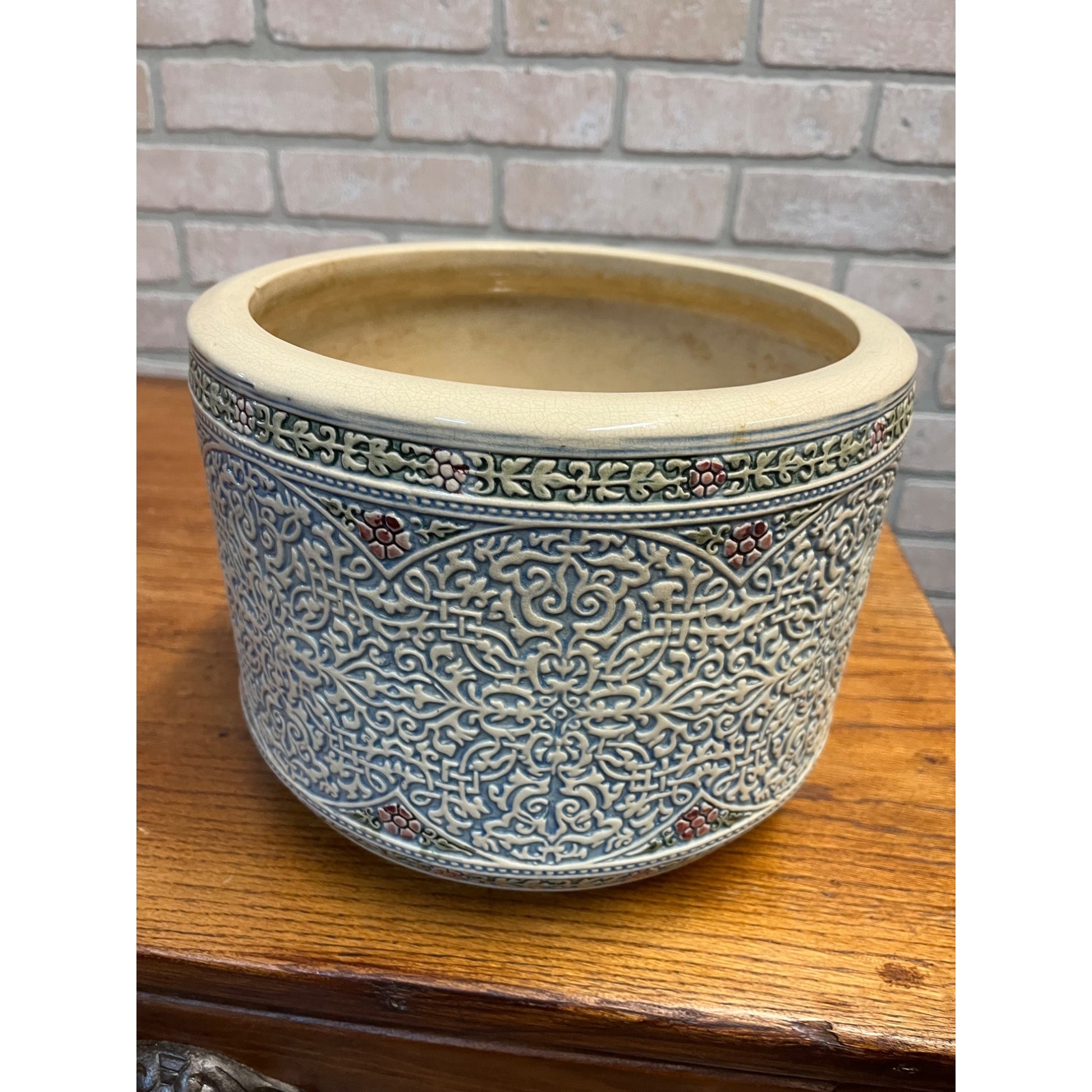 Vintage 1920s Weller Pottery Zona Ornate Antique Large Planter Jardiniere