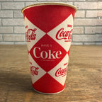 12oz  Coca Cola Canadian Coke Diamond Design Paper Wax Cup Soda Promo Advertising