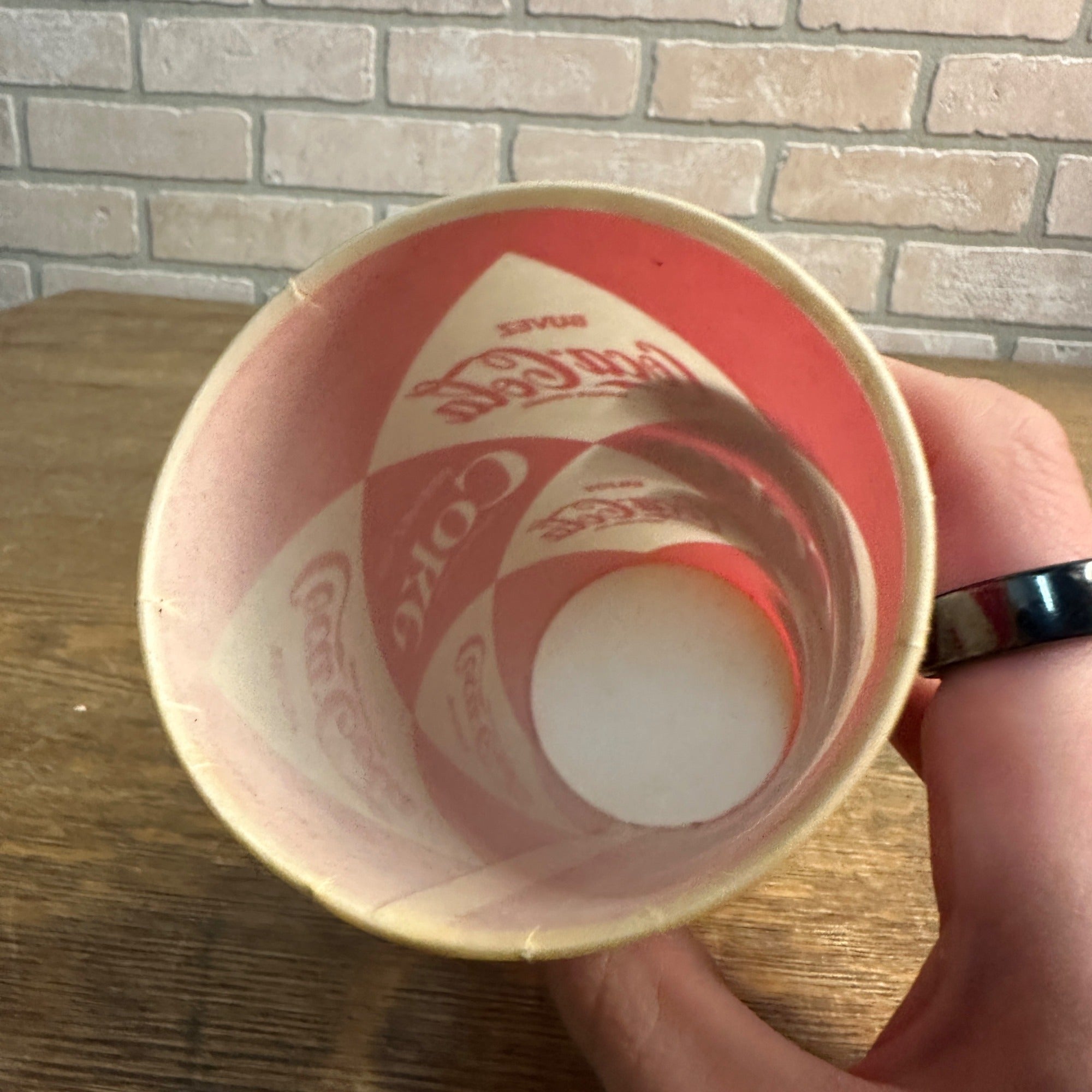 12oz  Coca Cola Canadian Coke Diamond Design Paper Wax Cup Soda Promo Advertising