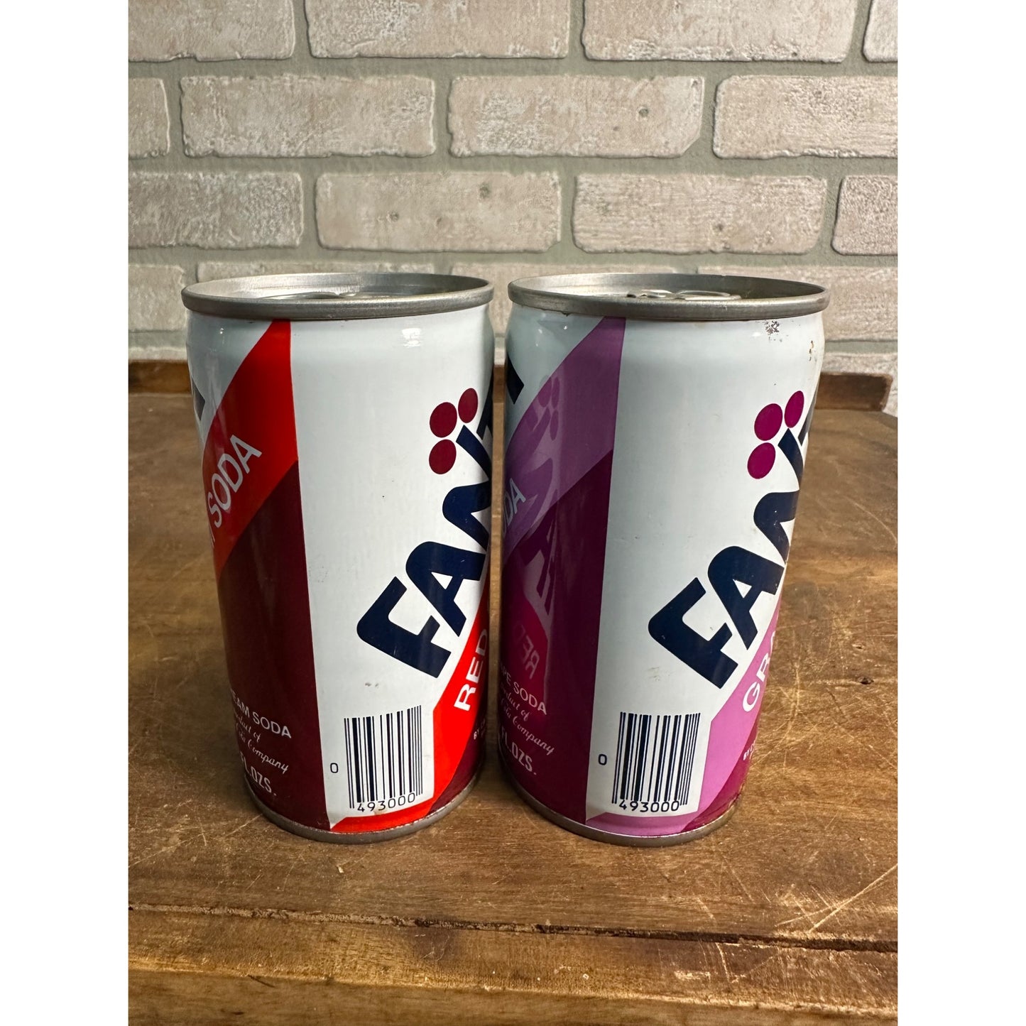 Vintage FANTA Soda Pop Cans (2) Grape + Red Cream Steel Pull Tab Flat Top