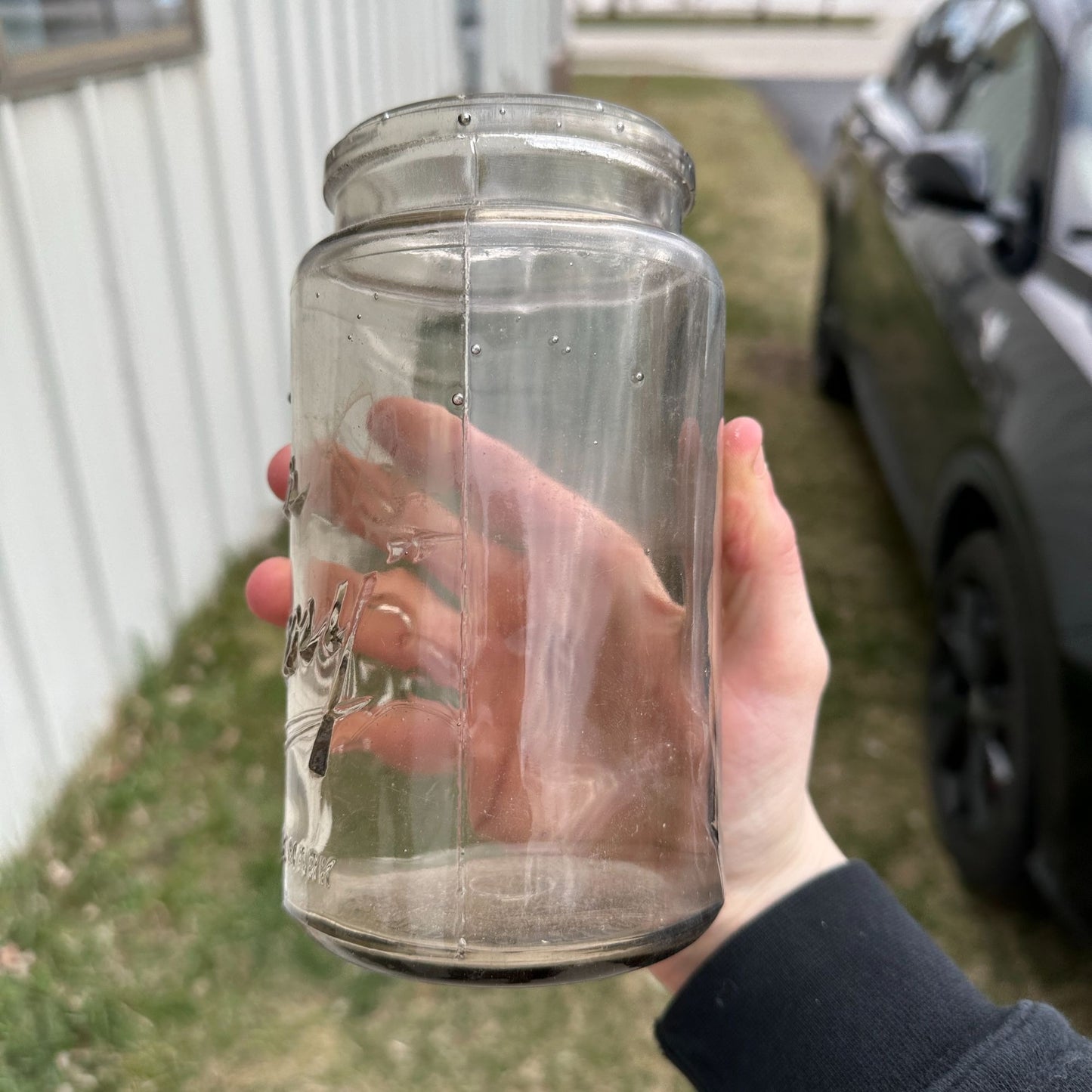 Antique 1900s Kerr Economy Deep Embossed Canning Jar ~ No Lid