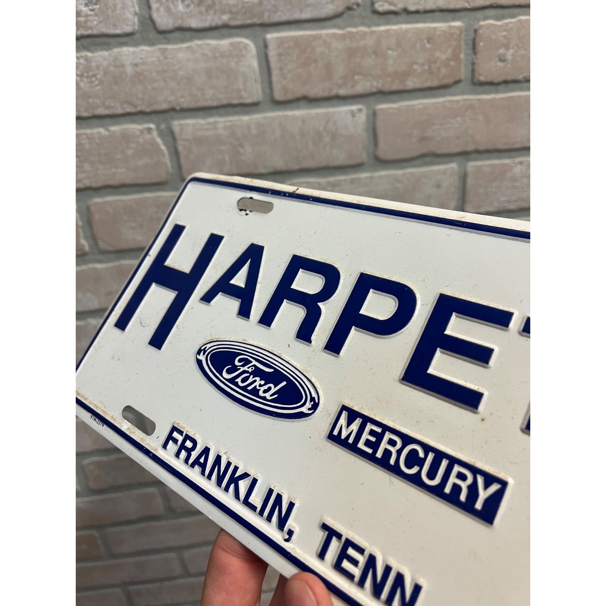 Vintage Ford Mercury Car Truck Dealer Metal Booster License Plate Franklin TN