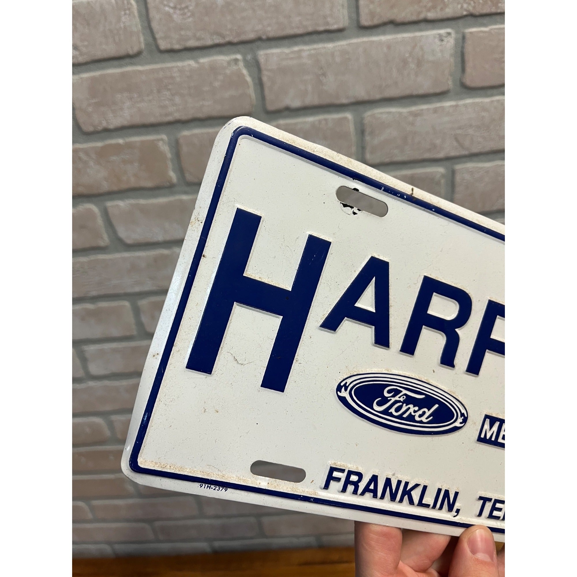 Vintage Ford Mercury Car Truck Dealer Metal Booster License Plate Franklin TN