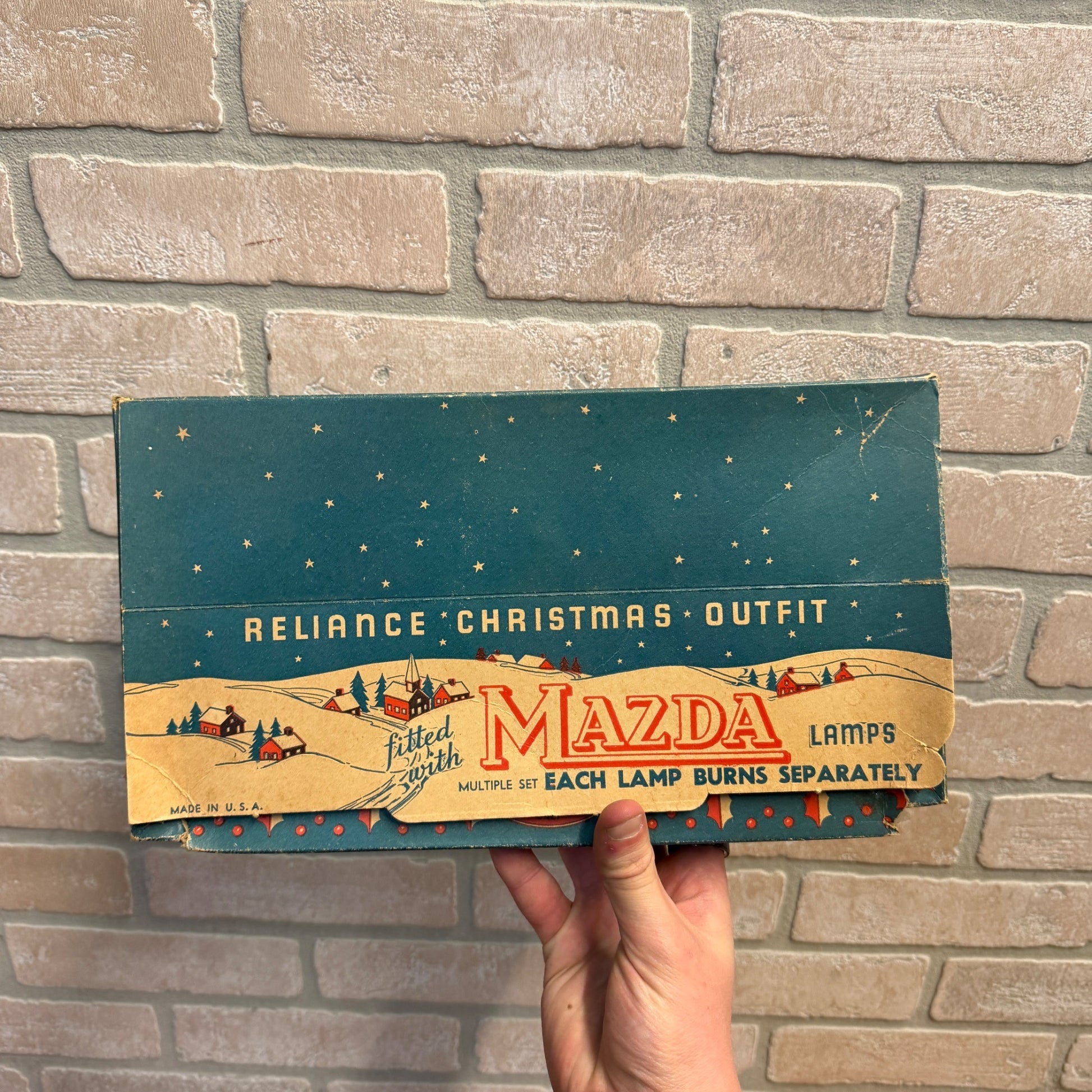 Vintage Christmas String Lights Xmas Box Decor Mazda Reliance