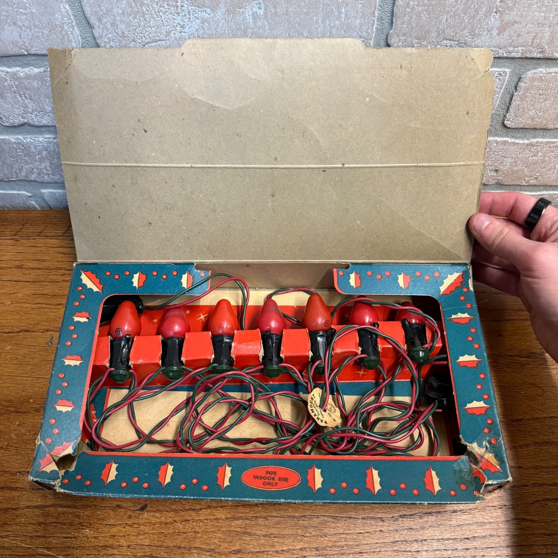 Vintage Christmas String Lights Xmas Box Decor Mazda Reliance