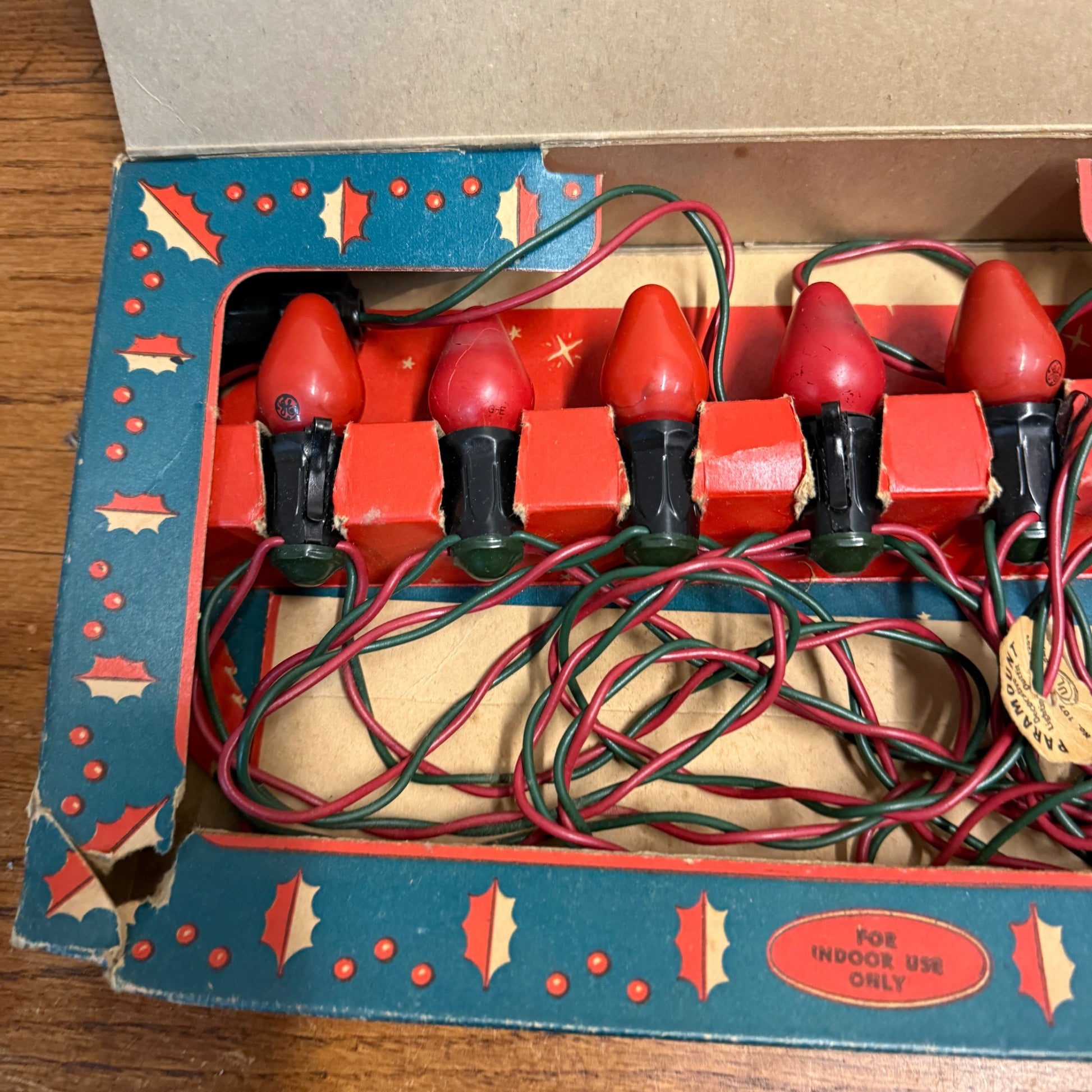 Vintage Christmas String Lights Xmas Box Decor Mazda Reliance