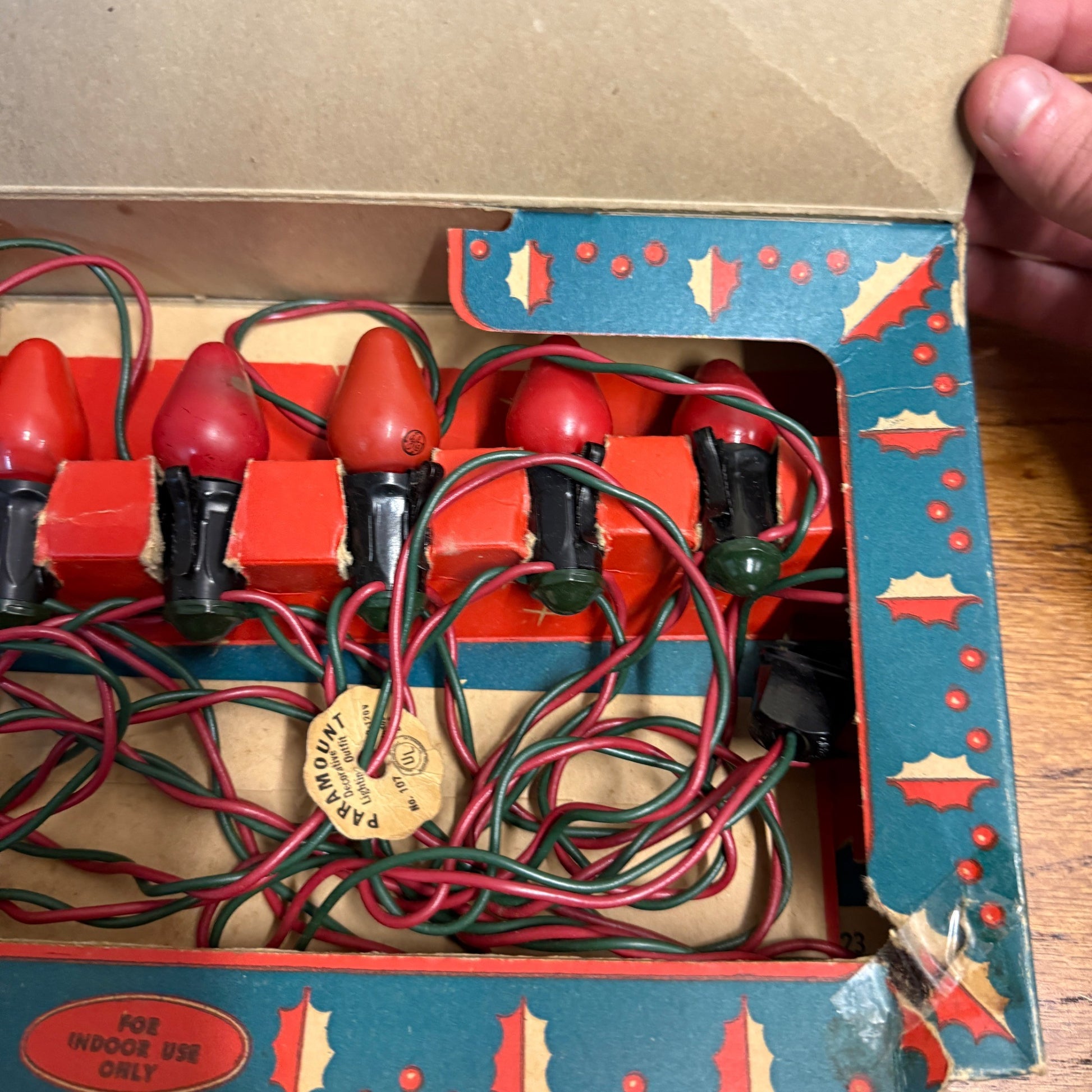 Vintage Christmas String Lights Xmas Box Decor Mazda Reliance